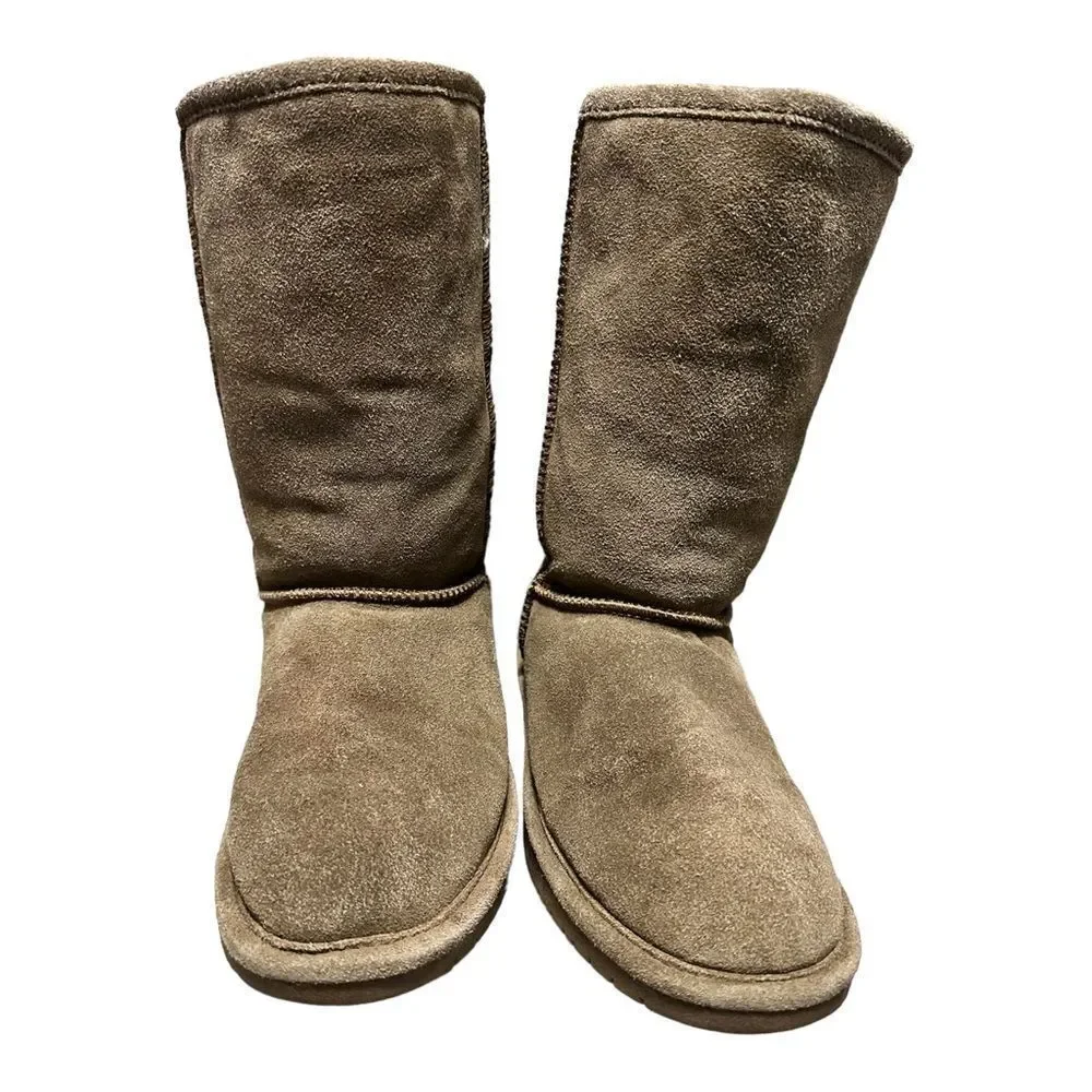 Bearpaw 5 youth brown suede winter mid calf fleece lined boots